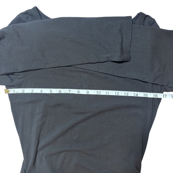 Express L Long Sleeve Black Maxi Dress With Side Ruching Goth Whimsigoth - Picture 7 of 10